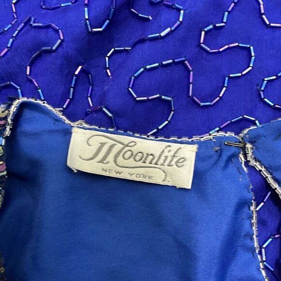 VINTAGE 80’s MOONLITE 100% Silk Beaded Blouse - Picture 6 of 8